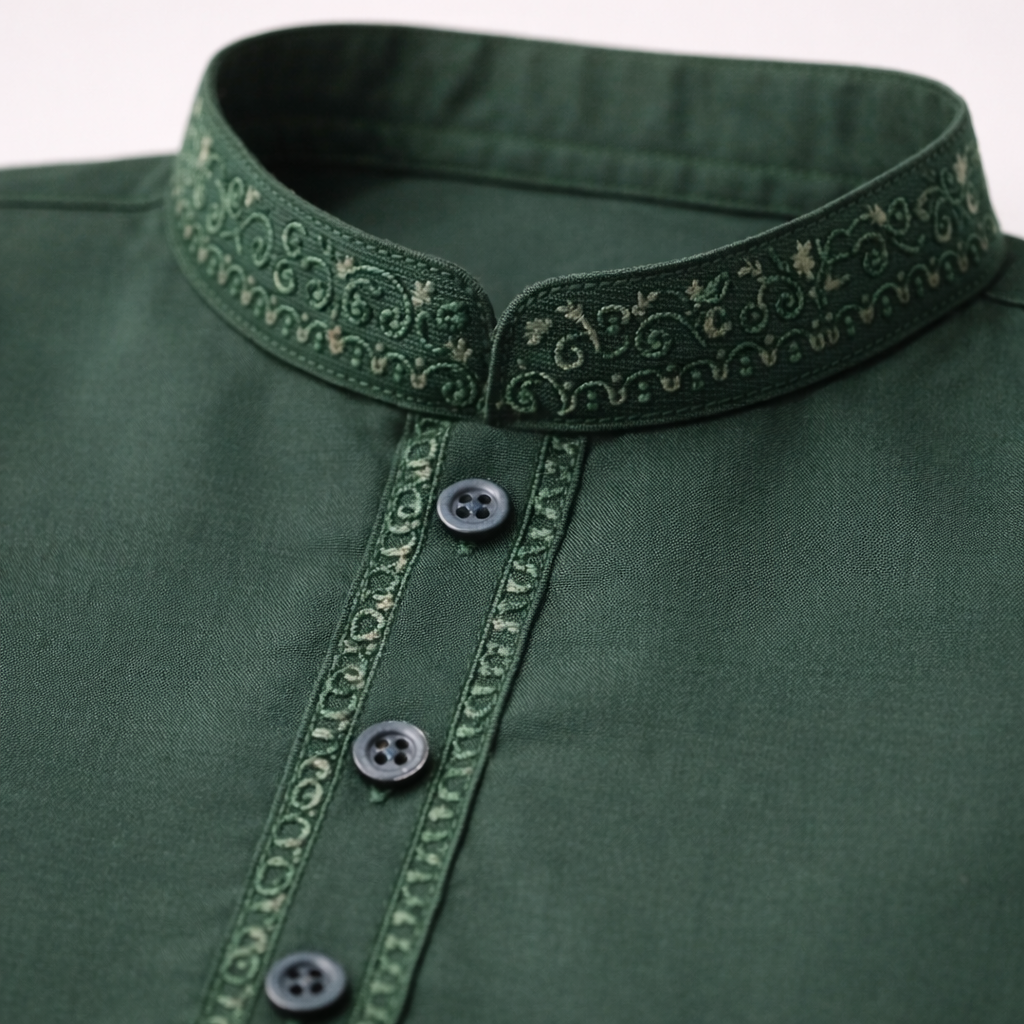 Sultan Embroidered Green Shalwar Kameez
