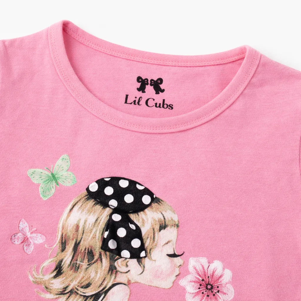 Pink & Black Girl Summer Coord Set (2-Piece) - Lil' Cubs