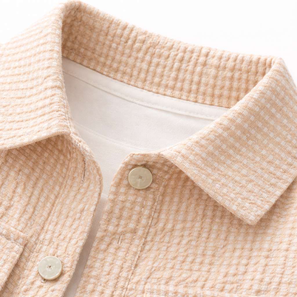 Cream Beige Kitty Print Casual Coord Set (3-Piece)