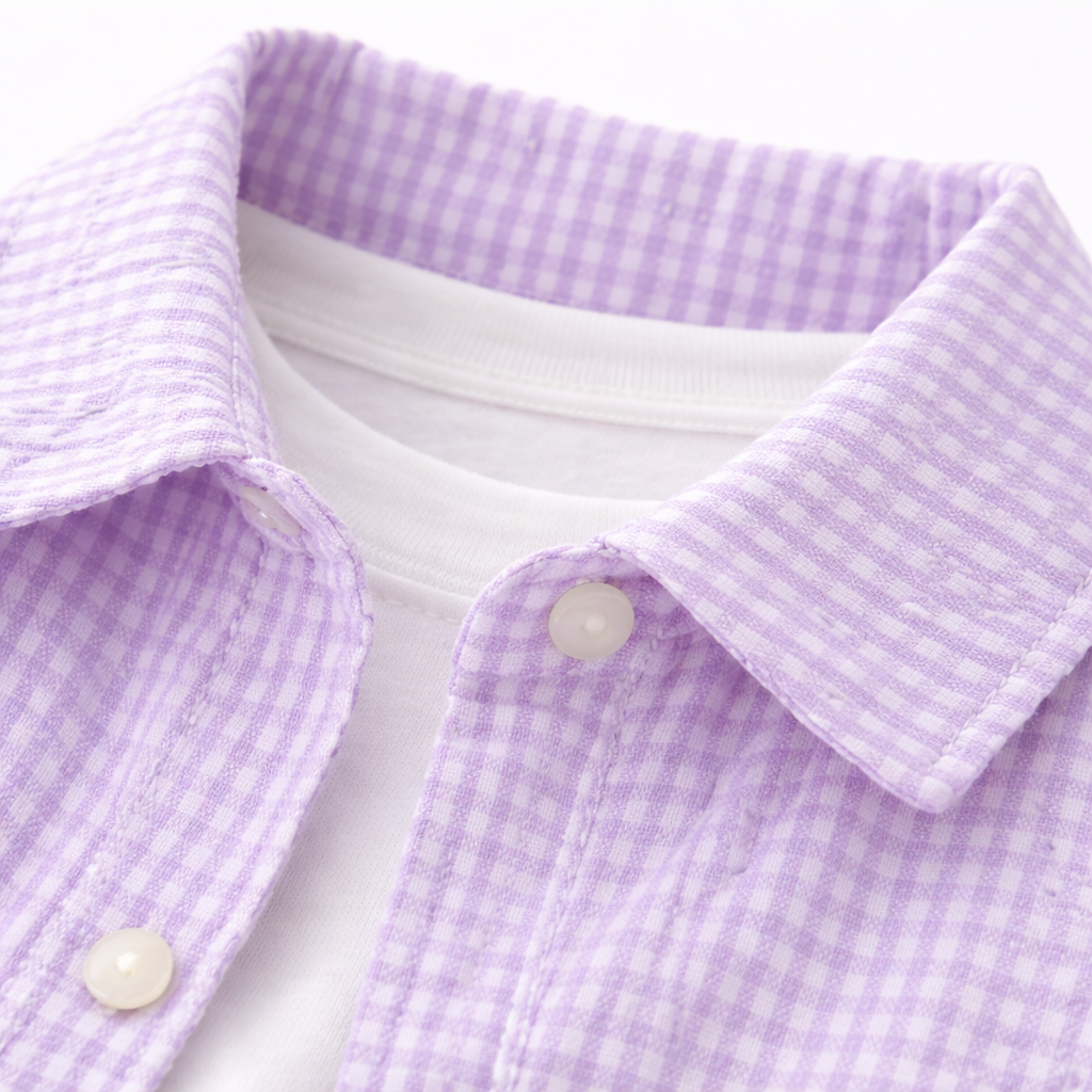 Lilac Kitty Print Casual Coord Set (3-Piece)