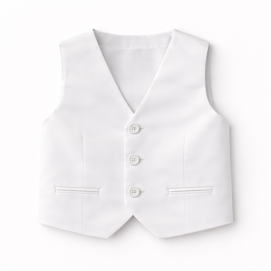 Boys White & Black Coat Pant (4-Piece)