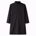 Boys Royal Black Cotton 3 Piece Waistcoat Shalwar Kameez - Lil' Cubs