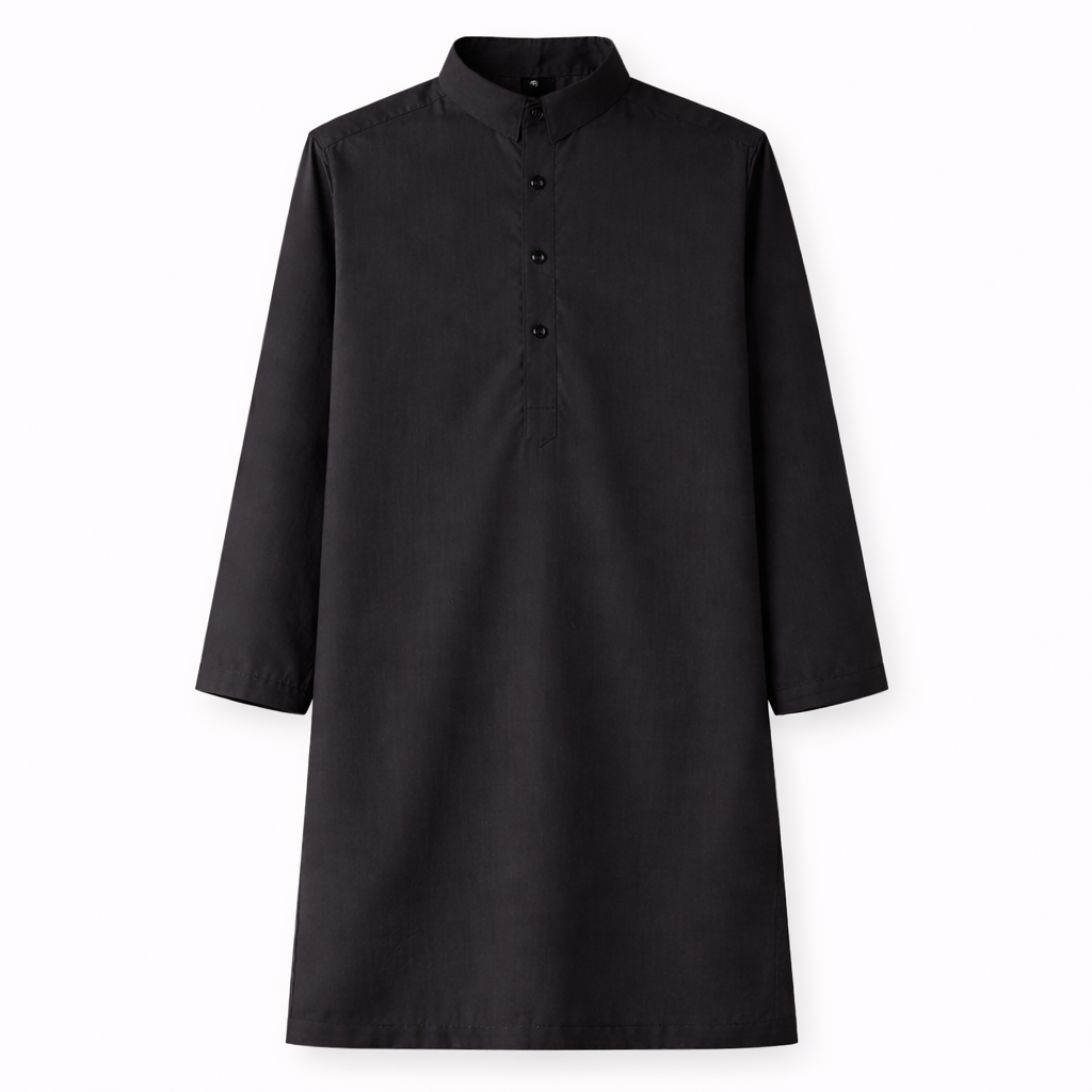 Boys Royal Black Cotton 3 Piece Waistcoat Shalwar Kameez - Lil' Cubs
