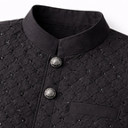 Boys Royal Black Cotton 3 Piece Waistcoat Shalwar Kameez - Lil' Cubs