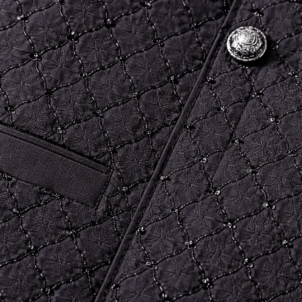 Boys Royal Black Cotton 3 Piece Waistcoat Shalwar Kameez