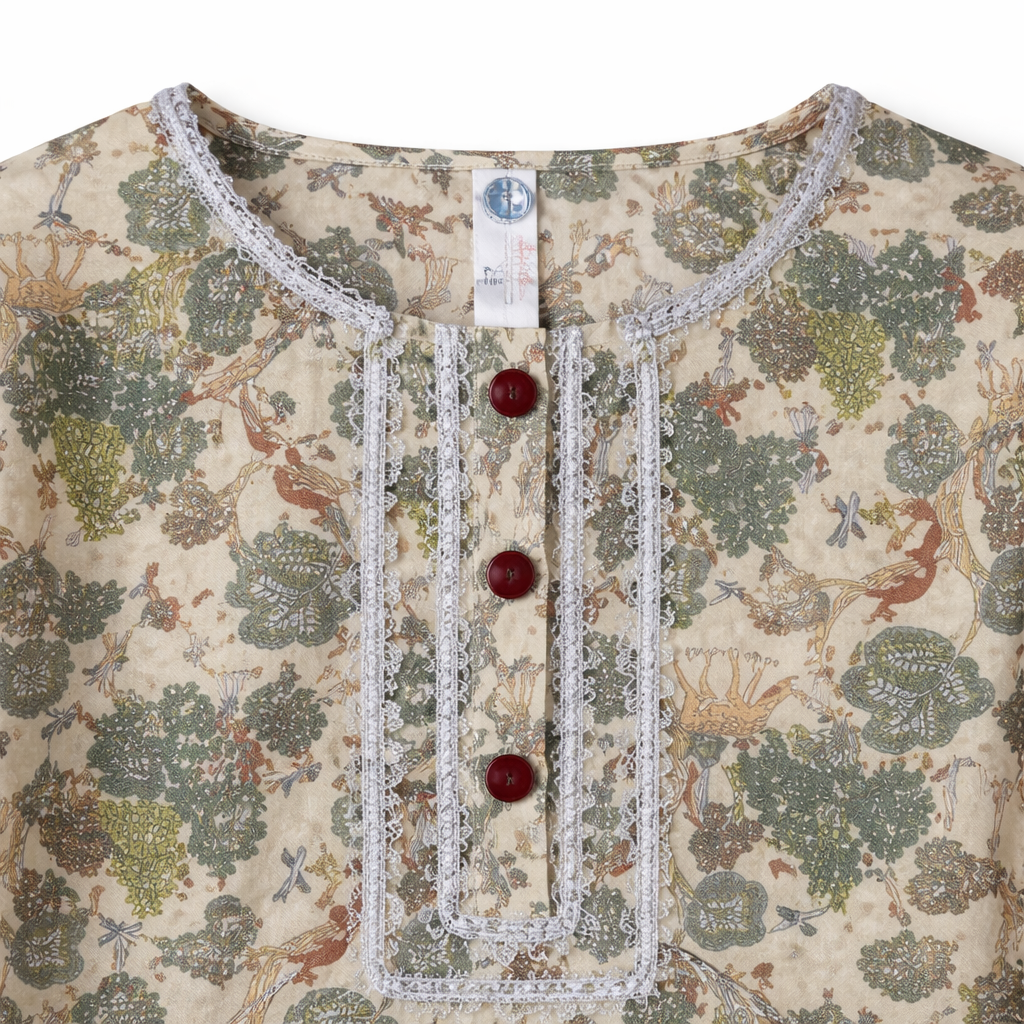 Off-White Jungle Print Kurti Shahrara (2-Piece)