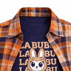 Checked Casual Shirt with LABUBU Graphic T-Shirt Outfit