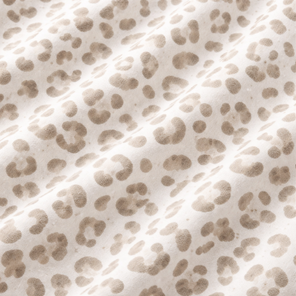 Girls leopard spots white cotton pajamas featuring a comfortable fit and playful leopard print design by lilcubspk.