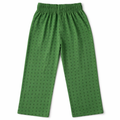 Girls polka dots green cotton pajama trousers by lilcubspk, featuring comfortable, soft fabric with a playful polka dot pattern.