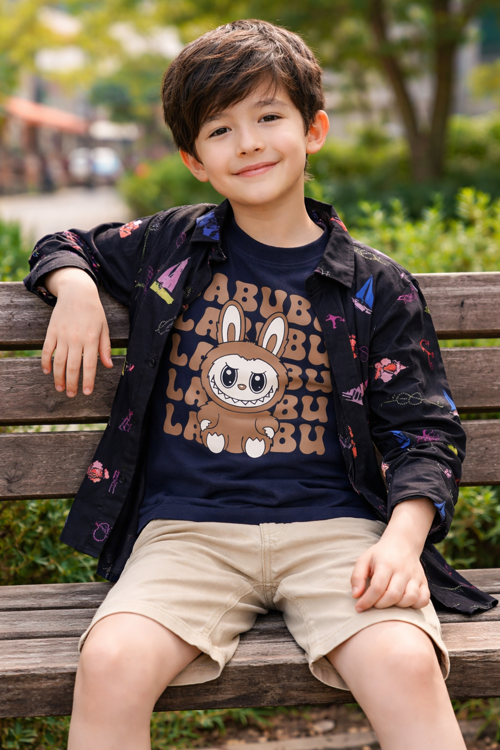 Black Tee Casual Shirt with Bunny Graphic T-Shirt Outfit