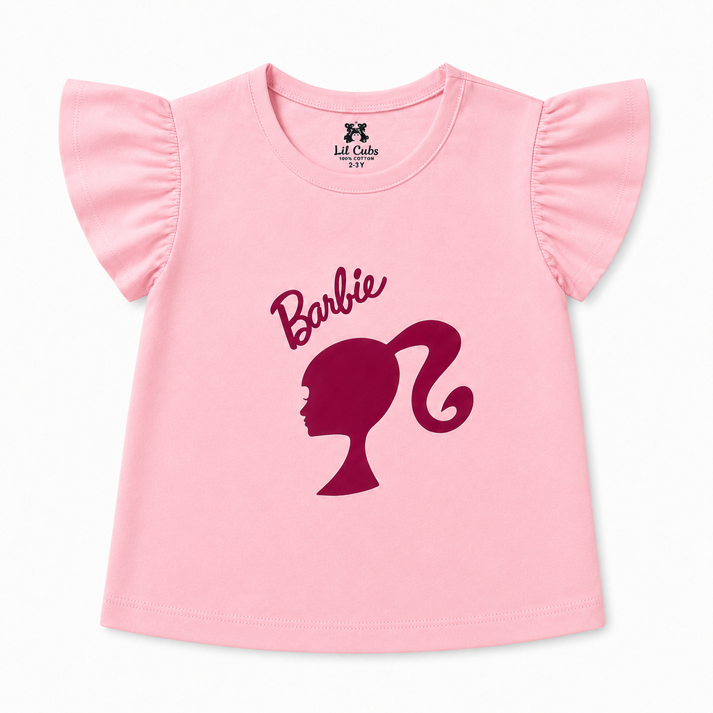 Girls Pink Barbie Summer Coord Set (2 Piece)