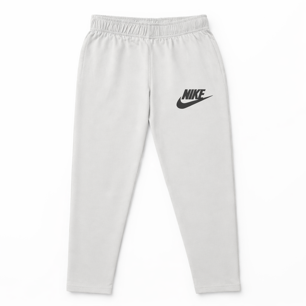 Set of three boys' cotton Nike basic trousers by lilcubspk, shown in a pack with blue, black, and gray colors.