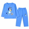 Lil' Cubs Go Bluey light blue summer 2-piece coord set for kids, featuring a matching top and shorts in a playful design.