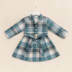 Blue Check Belted Dress – Girls (2–8 Years)