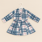 Blue Check Belted Dress – Girls (2–8 Years)