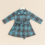Blue Check Belted Dress – Girls (2–8 Years)