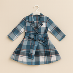 Blue Check Belted Dress – Girls (2–8 Years)