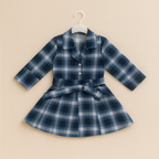 Blue Check Belted Dress – Girls (2–8 Years)