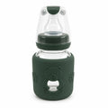 Dark green kids feeder bottle with panda print, from Lil' Cubs, featuring a colorful shade and child-friendly design.