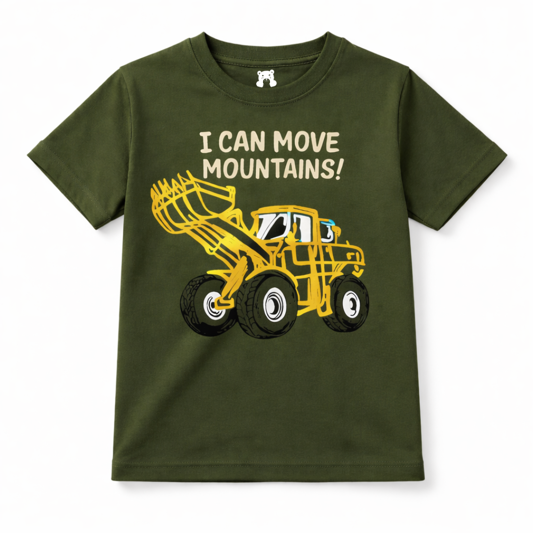 Excavator Dark Green Summer Coord Set - Jersey Cotton Fabric - Kidswear Brand in Pakistan - Trendy Kids Clothing - Affordable Summer Outfits
