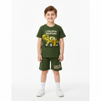 Excavator Dark Green Summer Coord Set - Jersey Cotton Fabric - Kidswear Brand in Pakistan - Trendy Kids Clothing - Affordable Summer Outfits