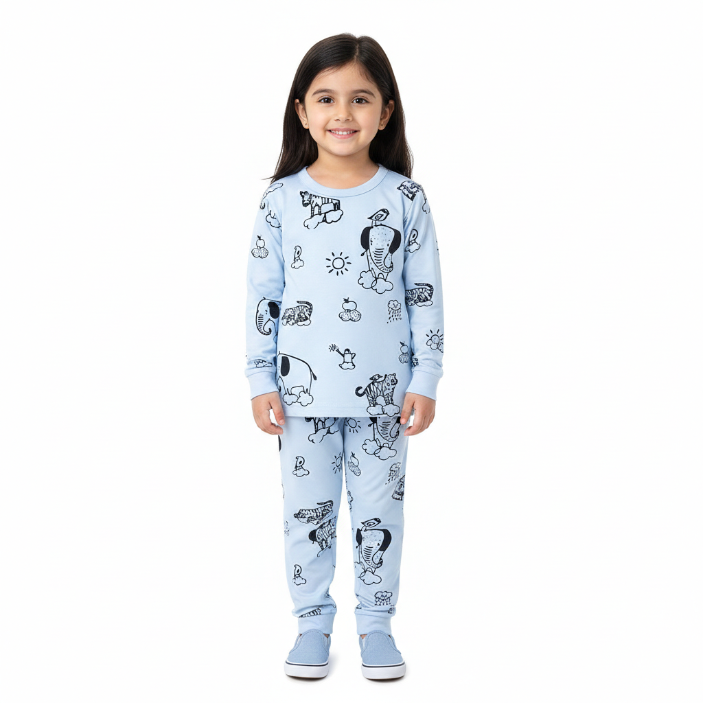Animals Light Blue Summer Coord Set (2-Piece) - Lil' Cubs