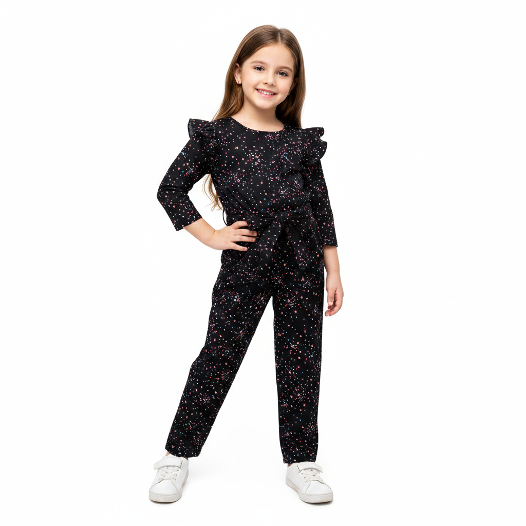 Girls Black Celebration Jumpsuits