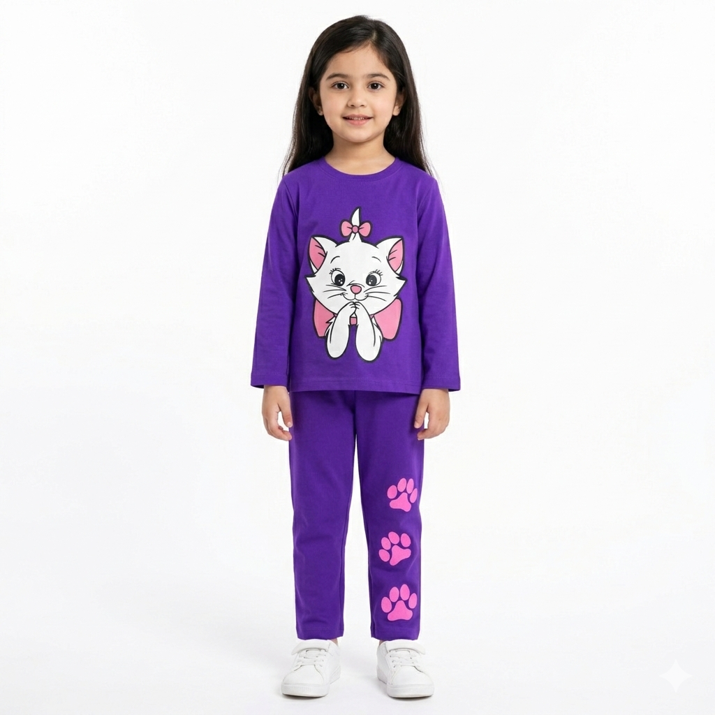 Purple Cat Summer Coord Set (2-Piece) - Lil' Cubs
