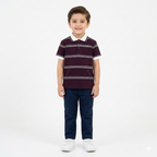 Dull purple boys' polo T-shirt with lining for ages 2 to 12, by lilcubspk, shown on a child with a collared design and comfortable fit.