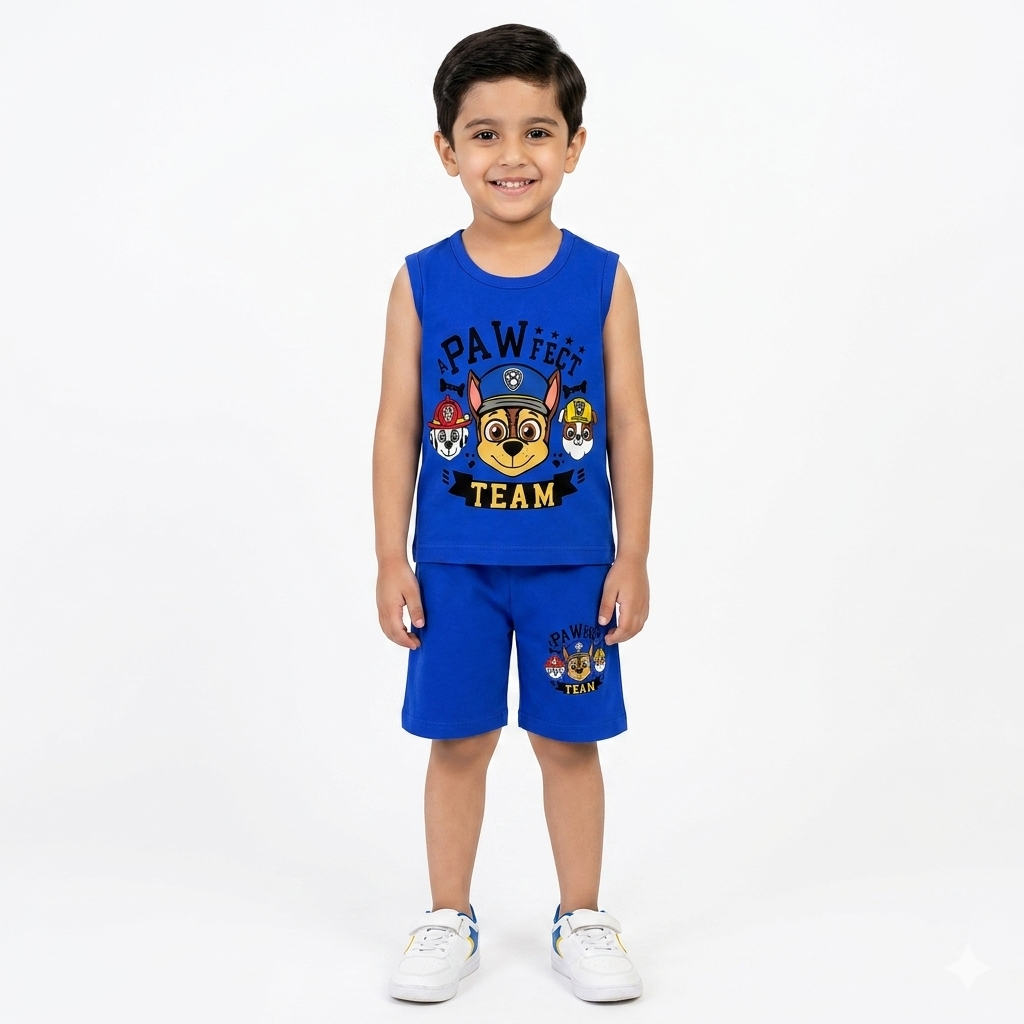 Blue Paw Team Print Summer Coord Set (Ages 1-12)