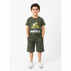 Mickey Olive Green Summer Coord Set (2-Piece) - Lil' Cubs