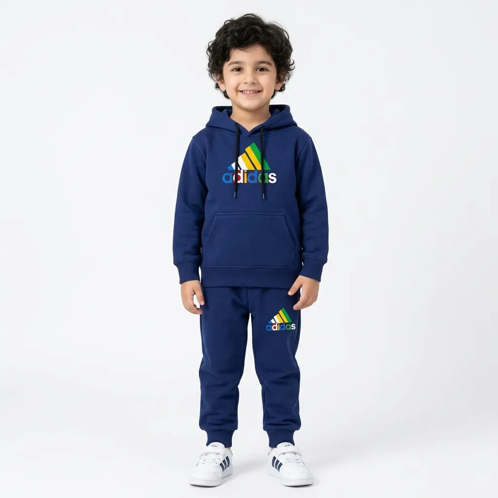 Boys Navy Blue Adidas Hoodie Winter Coord Set (2 Piece) - Size 1 - 12 Years