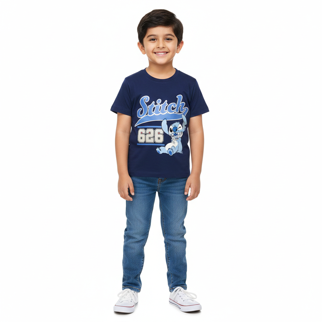 Stitch Navy Blue Summer T-Shirt