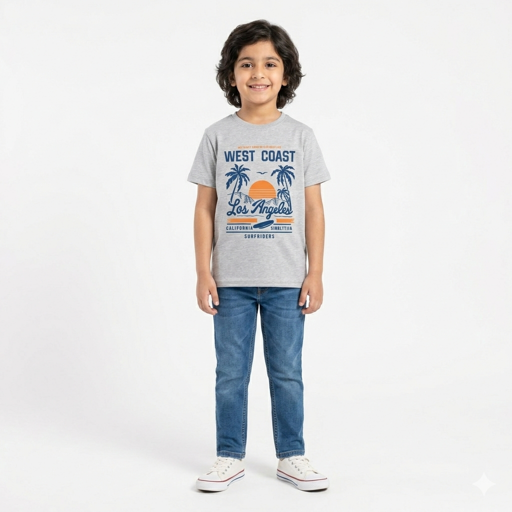 Grey los Angles T‑Shirt - Lil' Cubs