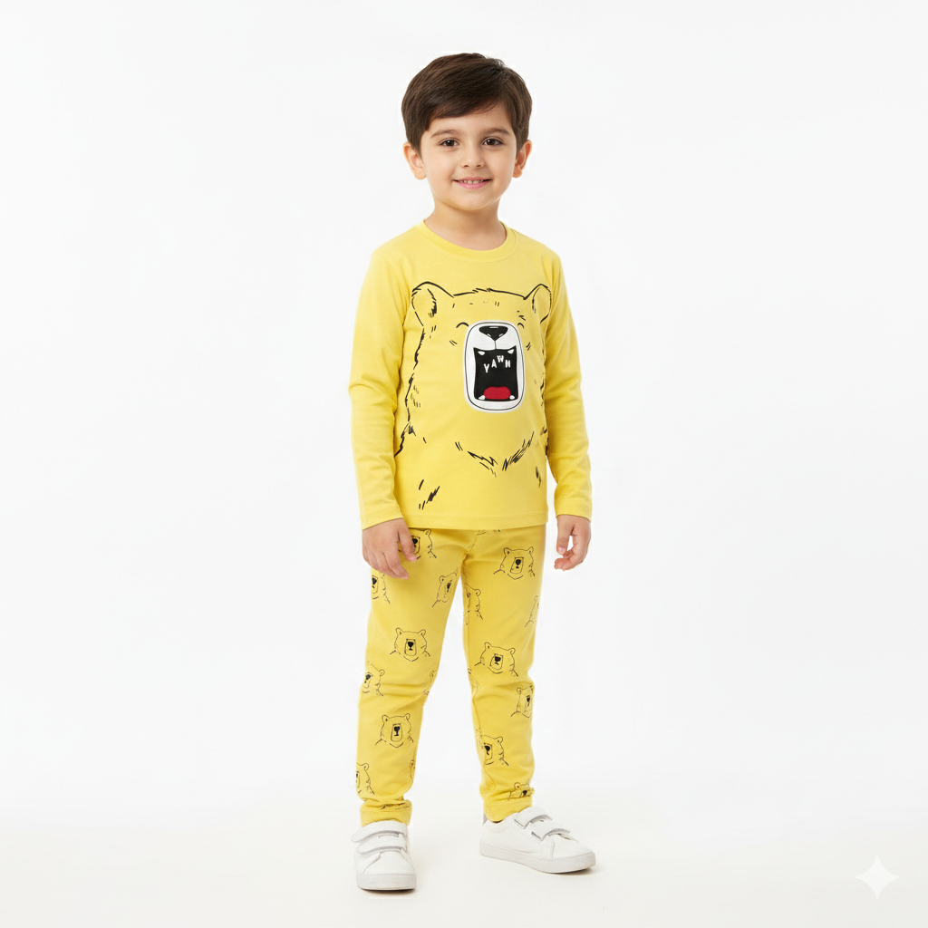 Mellow Lemon Bear Summer Coord Set (2-Piece) - Lil' Cubs