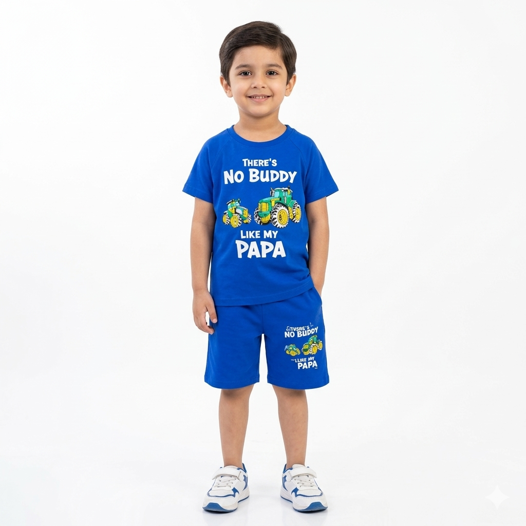 Lil' Cubs No Buddy Like My Papa summer coord set for kids, featuring a matching 2-piece shorts and top for warm weather.