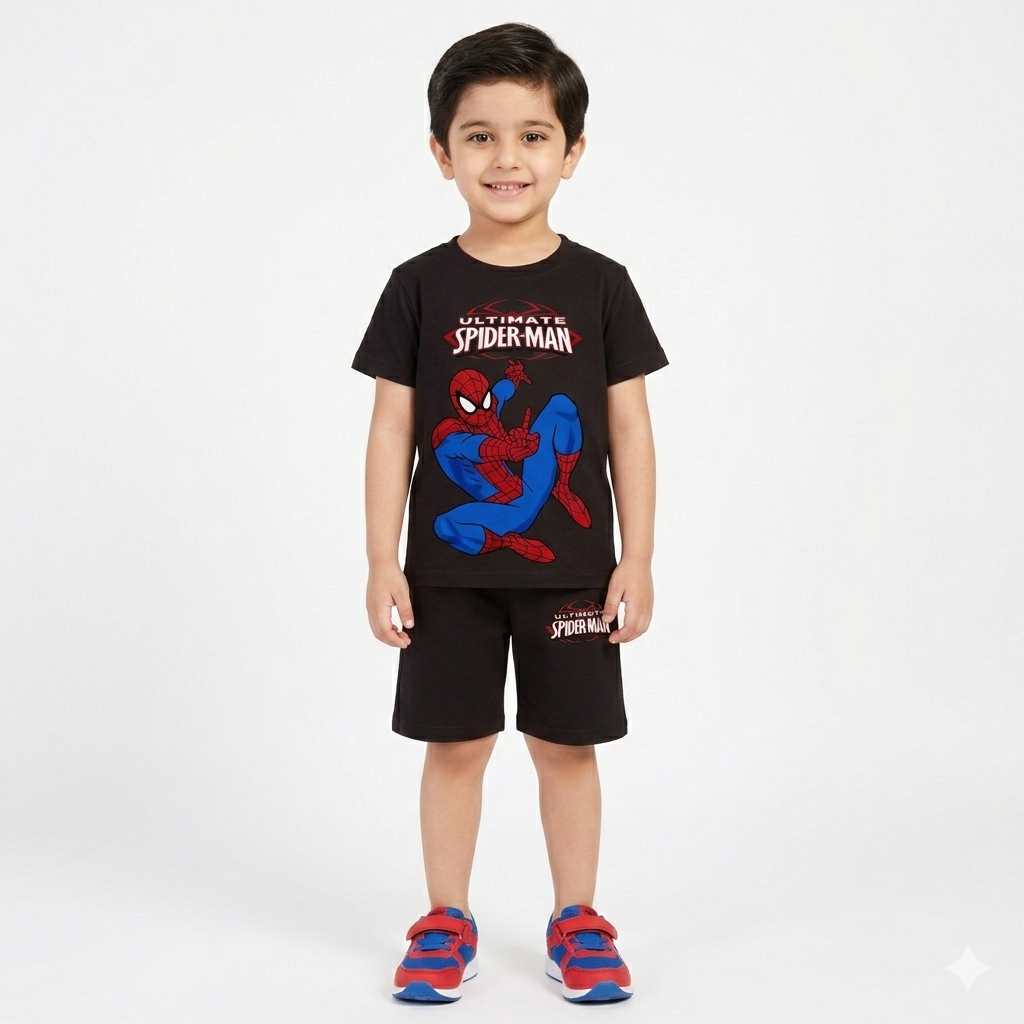 Spiderman Black Summer Coord Set (2-Piece) - Lil' Cubs
