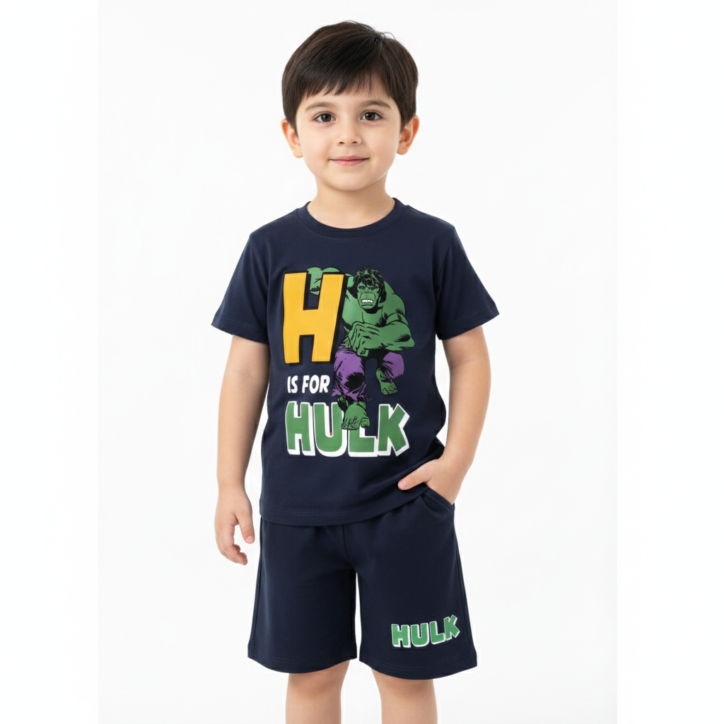 Navy Blue Hulk Summer Coord Set (2-Piece) - Lil' Cubs