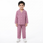Kids Dark Pink Cotton Summer Night Suit (1 - 4 Years)