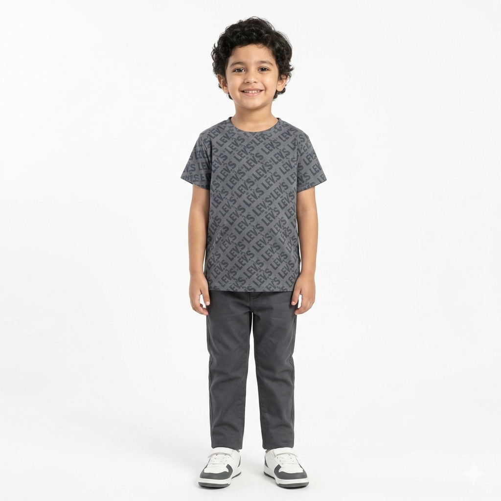 Lava Grey Levis T‑Shirt - Lil' Cubs