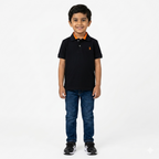 Black Polo T-Shirt (2 - 12 Years) - Lil' Cubs