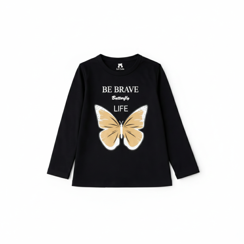 Butterfly Black & Skin Summer Coord Set (2-Piece) - Lil' Cubs