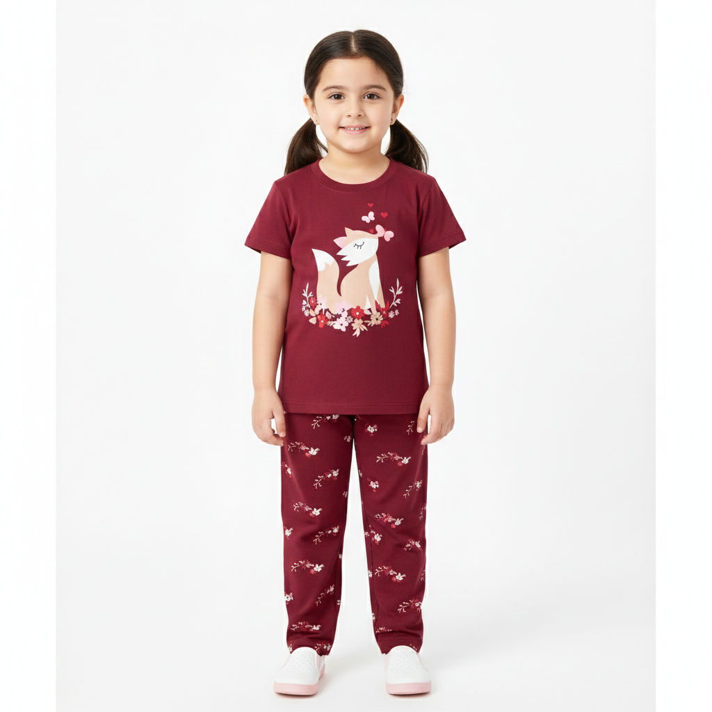 Maroon Squirrel  Summer Coord Set (2-Piece)