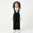 Girls Black GUCCI Print Dangri Jumpsuit – 2 Piece (Size 4 - 10 Years)