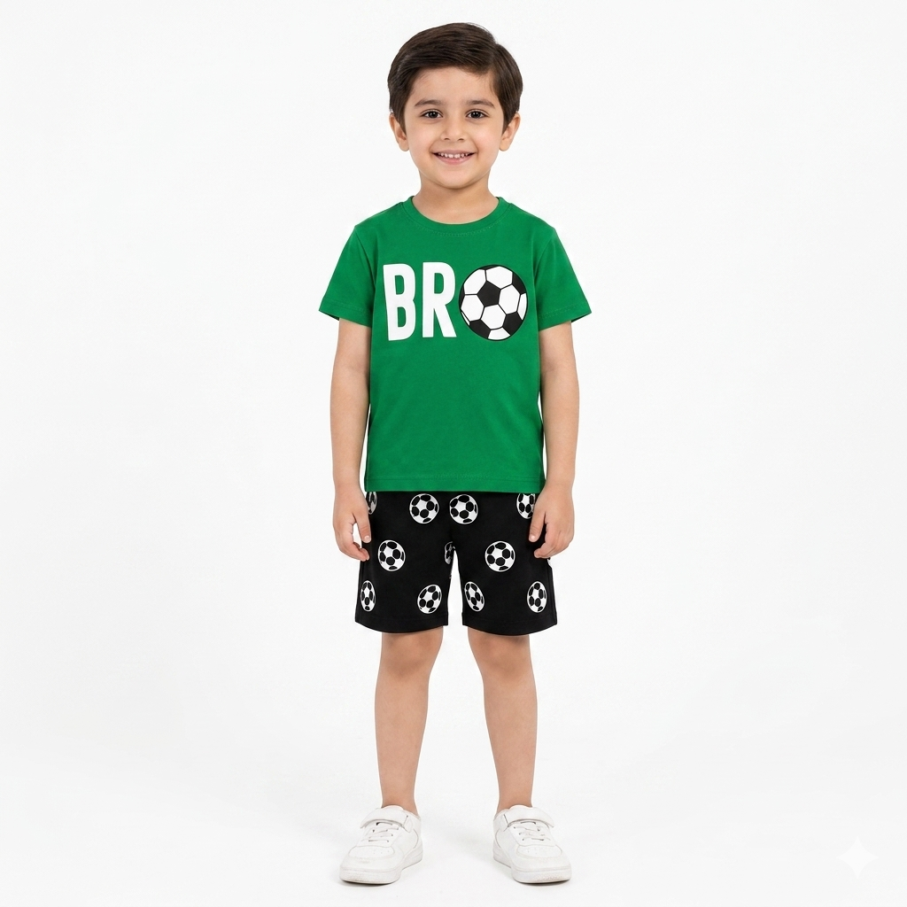 Green Bro Summer Coord Set for Boys (1–12 Years)
