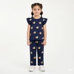 Blue fruit print summer girls' coord set by lilcubspk, includes two-piece outfit for ages 1-12 with playful design.