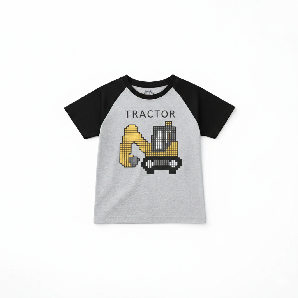 Tractor Black & Grey Summer Coord Set (2-Piece) - Lil' Cubs