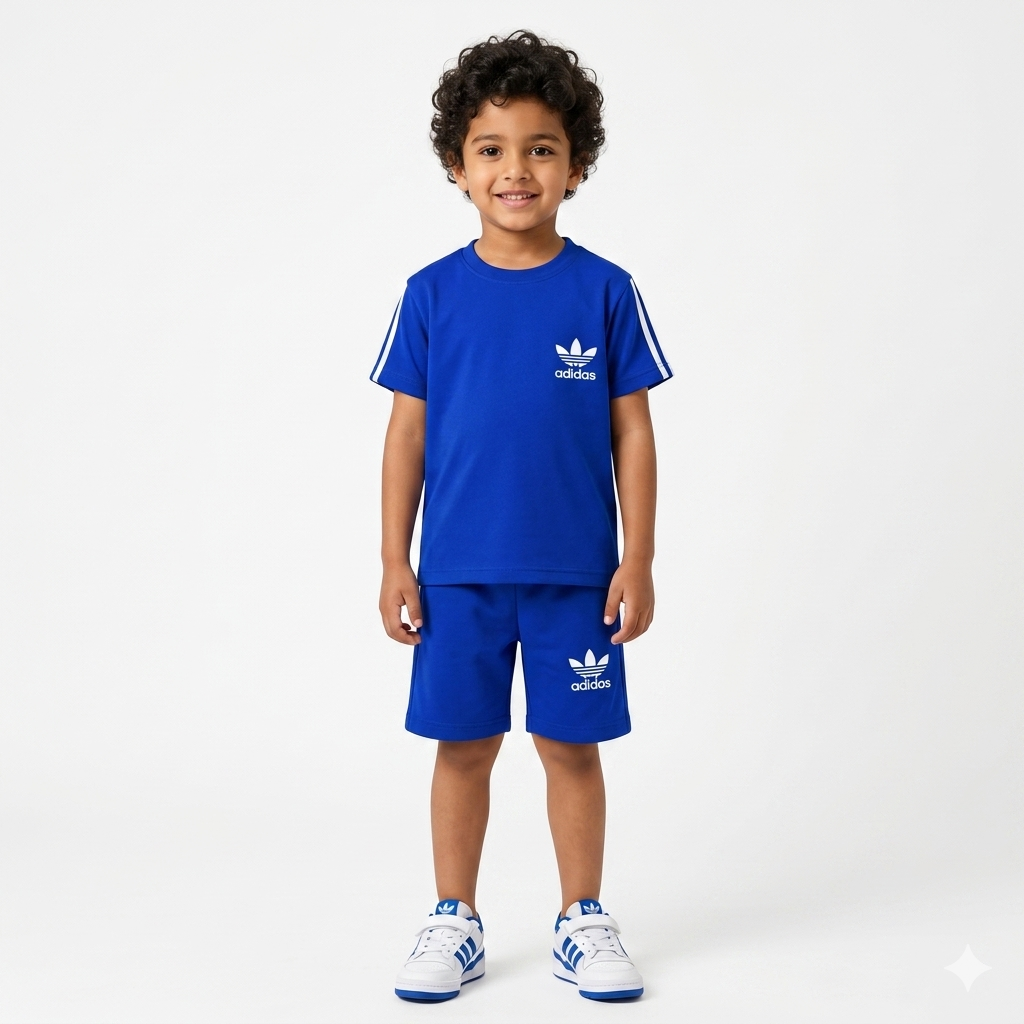 Boys Royal Blue Addidas Summer Coord Set (1 - 12 Years)