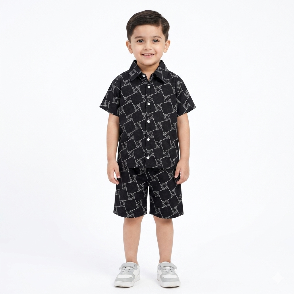 Black Box Print Summer Coord Set for Boys (1 - 12 Years)