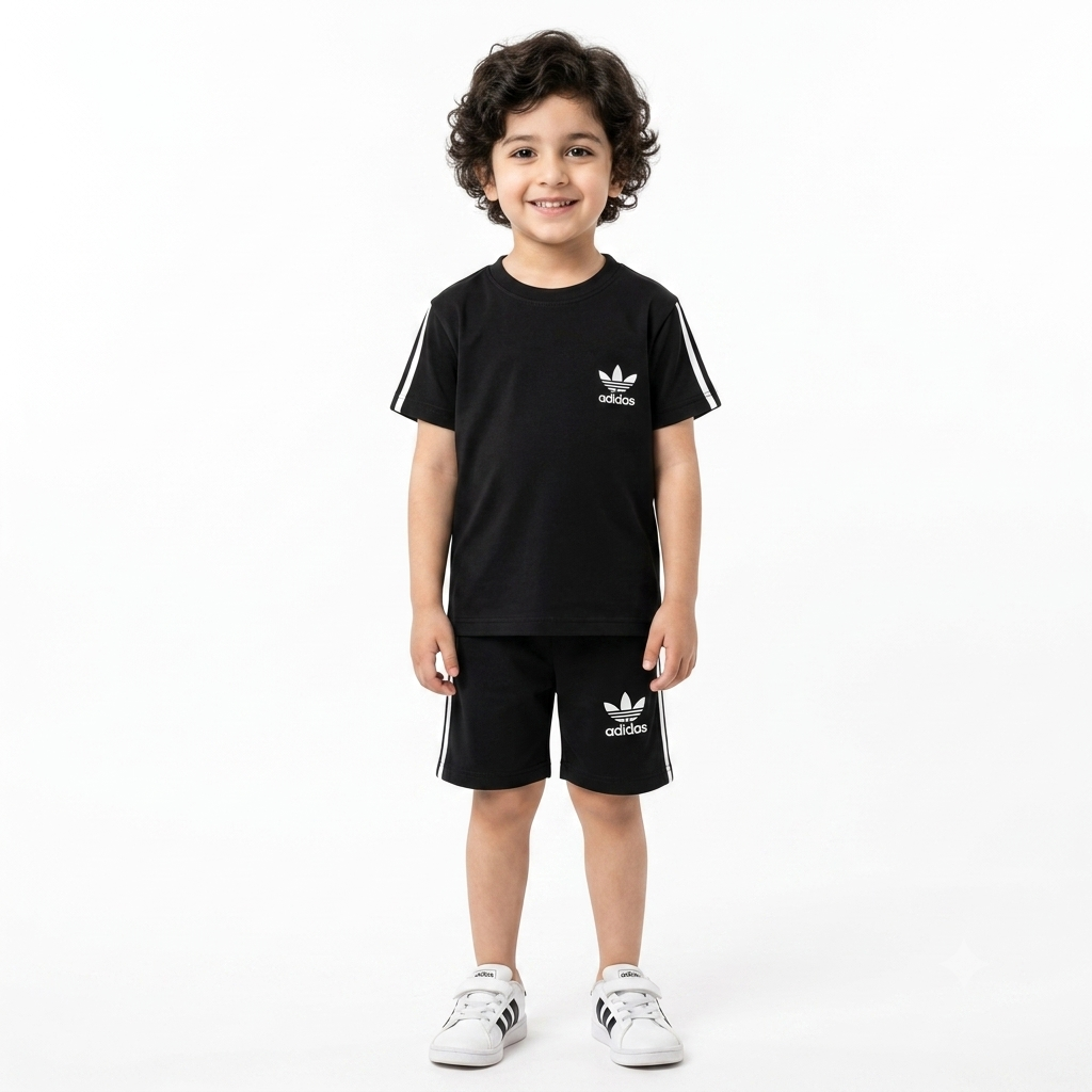 Boys Black Addidas Summer Coord Set (1 - 12 Years)